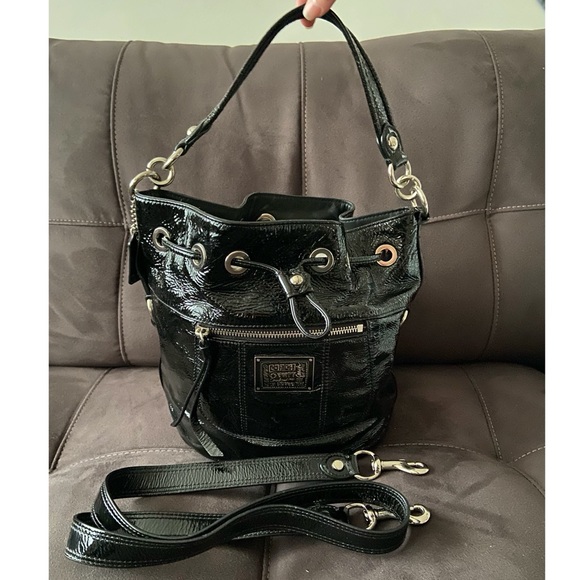 Coach Handbags - COACH Patent Leather Poppy Bucket Bag